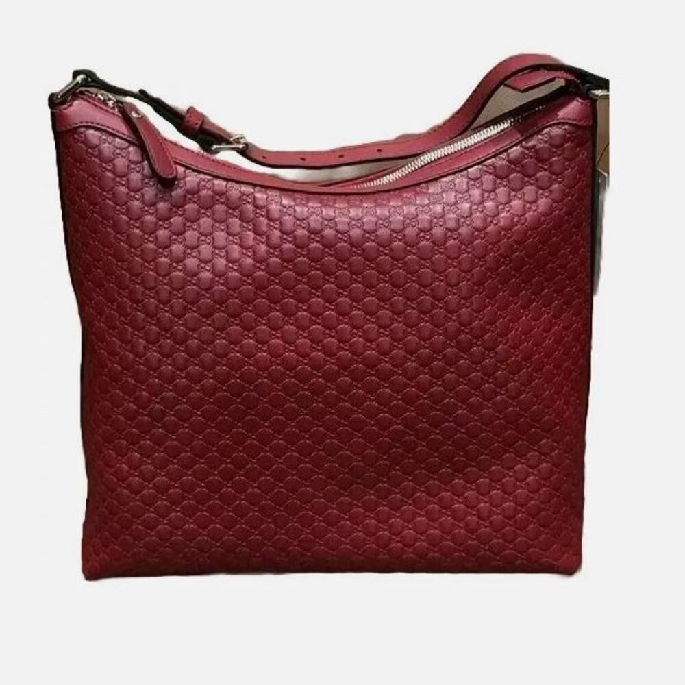 AUTH Gucci Red Leather Microguccissima Hobo Shoulder Bag 449732 margaux  lamia32